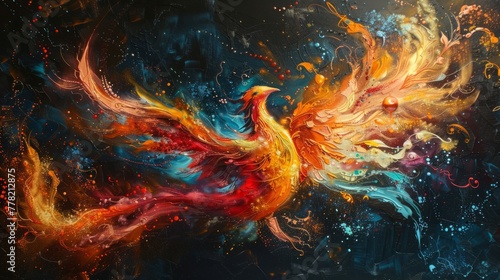 fire phoenix painting