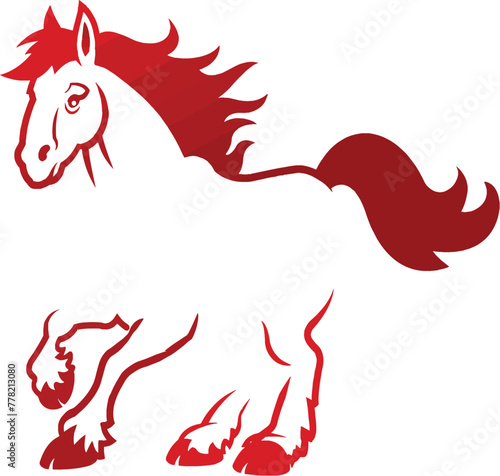 Canvas Print Clydesdales Horse Logo Vector illustration Artwork