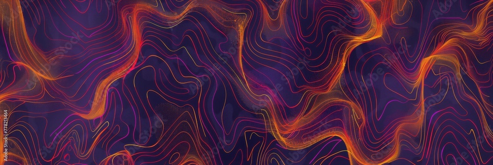 Wavy patterns in purple and orange create an abstract design that suggests thermal imaging or psychedelic art with a fluid, organic feel. Wavy patterns in purple and orange create an abstract design that suggests thermal imaging or psychedelic art with a fluid, organic feel.