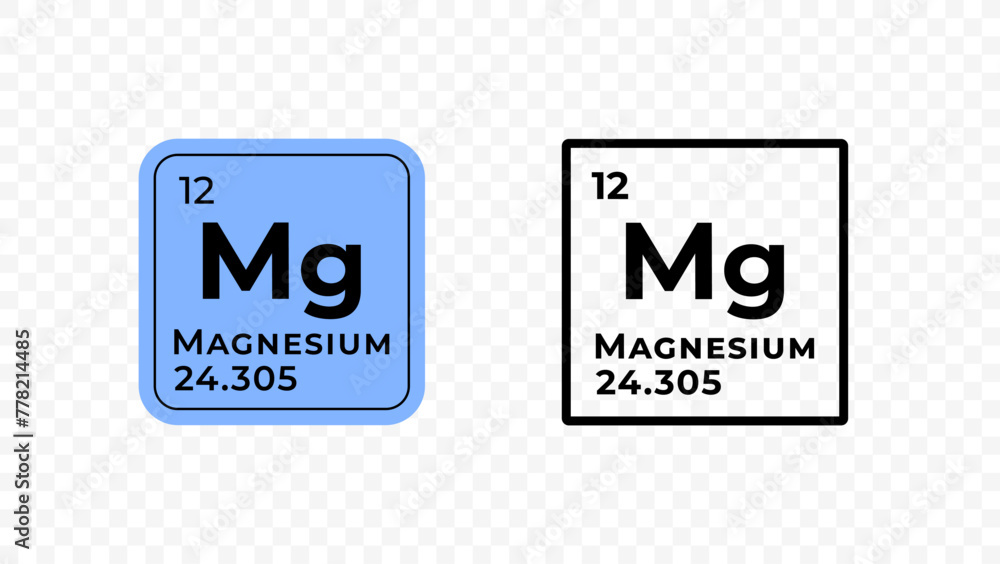 Magnesium, chemical element of the periodic table vector design - obrazy, fototapety, plakaty 