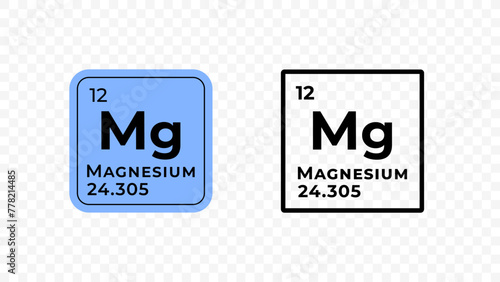 Magnesium, chemical element of the periodic table vector design