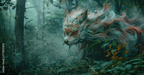 The Mysterious Fox with Nine Tailsï¼ŒUsing the realism and clarity of a DSLR camera, the ancient Chinese folklore comes to life in this vivid photograph.  © Frin