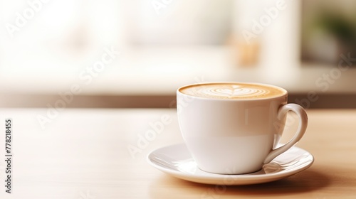 Creamy Latte Beverage, Perfectly Captured on Clean White Background 