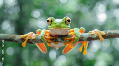 a frog that is gliding to move somewhere.AI generated image
