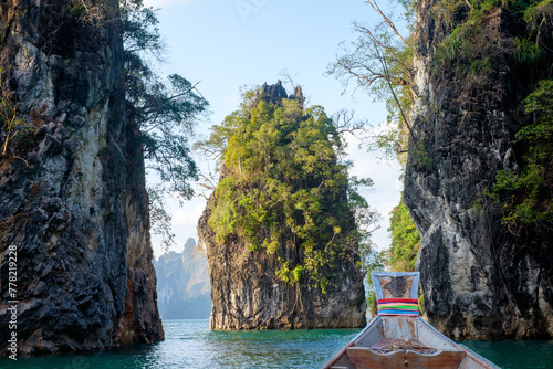 Cheow Lan lake in the Kaho sok National in Thailand  photo