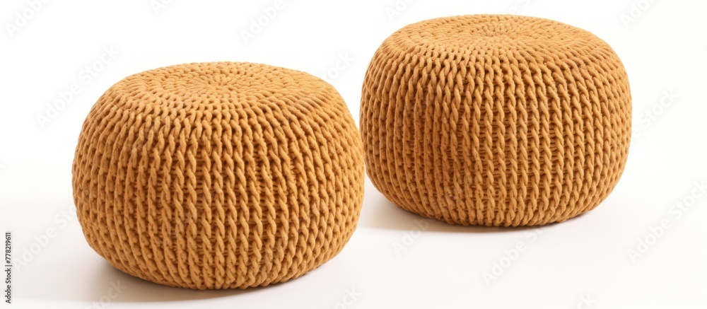 stylish wicker seating on a white background.AI generated image stylish wicker seating on a white background.AI generated image