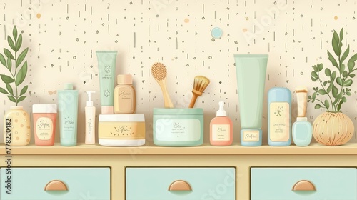 Artfully Arranged Baby Skincare Products on Dresser Shelf Featuring Natural Organic Beauty Essentials