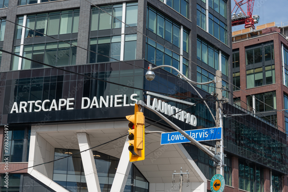 exterior building facade and sign of Artscape Daniels Launchpad located