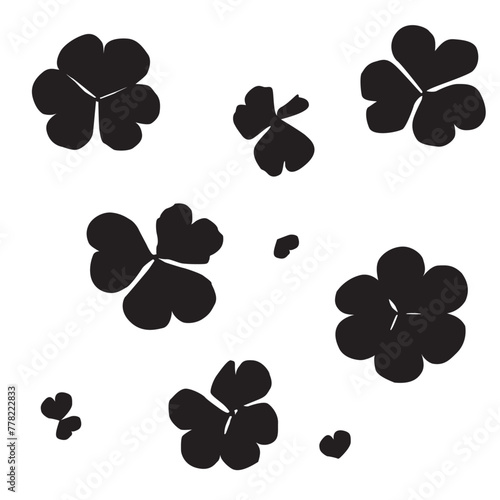 silhouette leaf pattern, seamless pattern, butterfly leaf pattern, oxalis corniculata leaf pattern