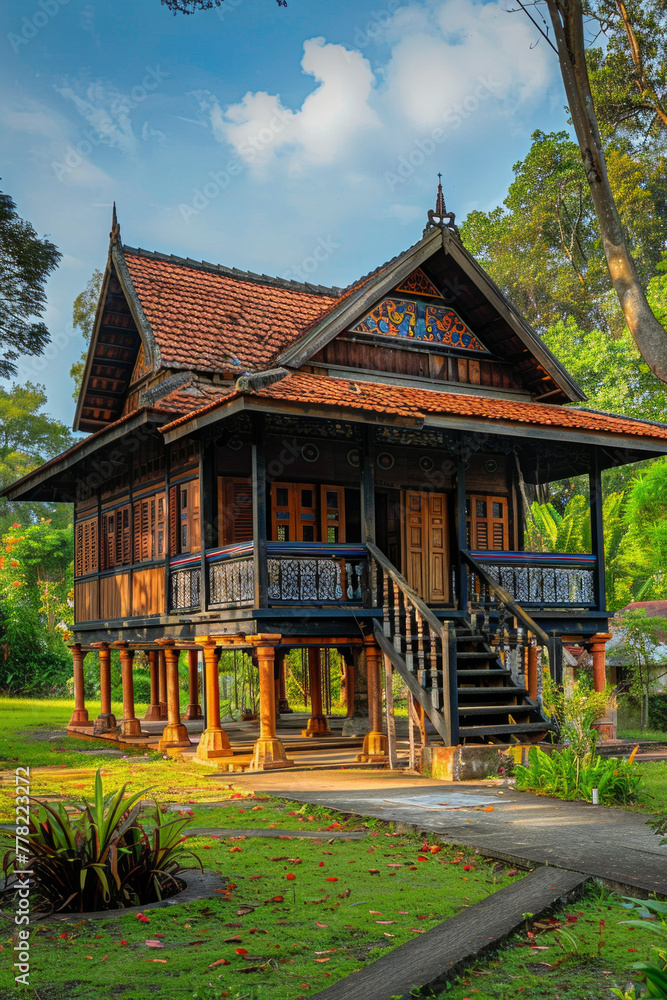 Fototapeta premium An isolated Malay traditional house