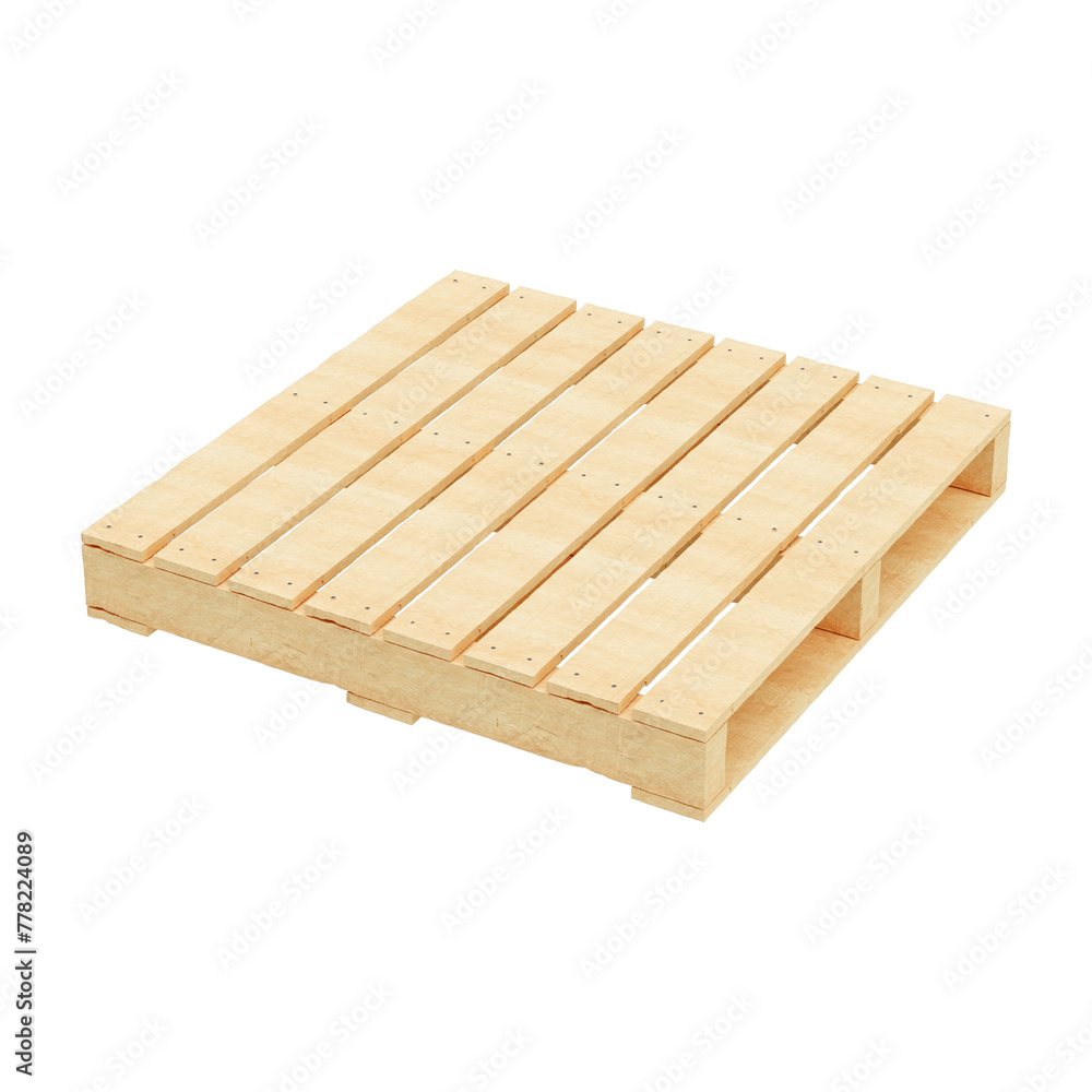 Wooden Pallet for Kraft Boxes Mockup 3D Render on Transparent Background Wooden Pallet for Kraft Boxes Mockup 3D Render on Transparent Background