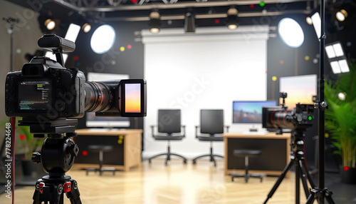 Documentary Filmmaking Studio: A studio set with editing suites, documentary props, and filming equipment for documentary series