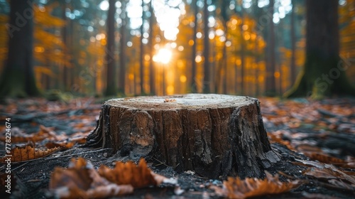 portrait of a fallen tree in the middle of the forest