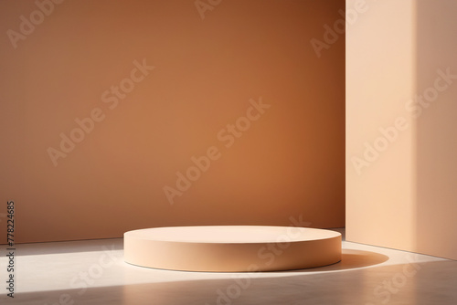 abstract 3d podium render. product display podium and business concept.	