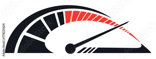 Car speedometer vintage label colorful