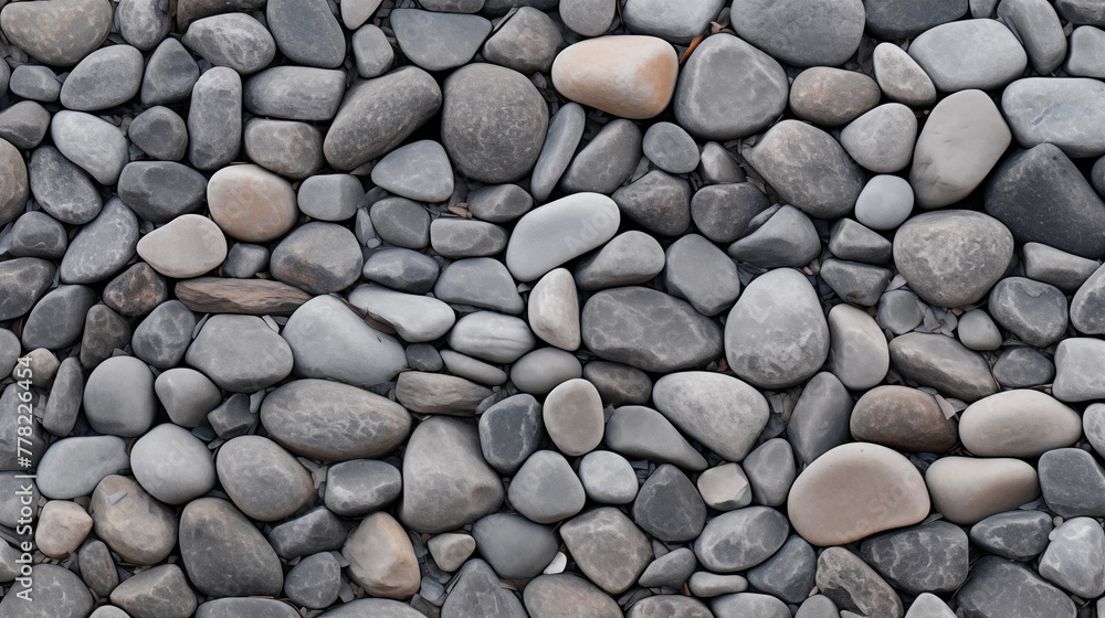 Rocky shore, pebbles, top view. Smooth round and sharp pebbles, texture, background. Close-up Rocky shore, pebbles, top view. Smooth round and sharp pebbles, texture, background. Close-up