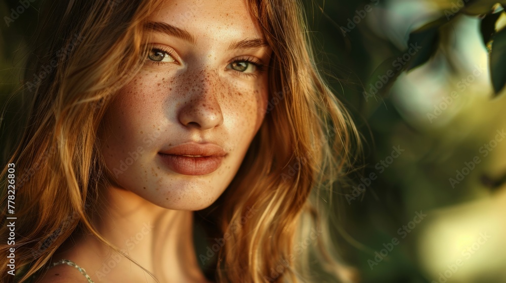 Close Up of Woman With Freckles on Face Close Up of Woman With Freckles on Face