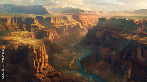 Breathtaking view of the Grand Canyon with a meandering river at sunset © Robert Kneschke