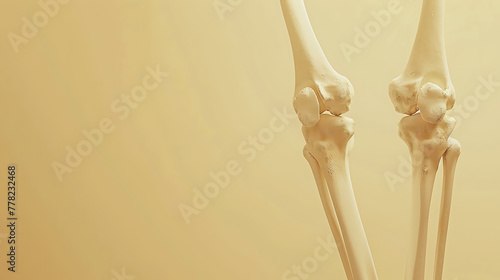 Human Skeleton Tibia and Fibula Bone Anatomy with space for text background. generative ai