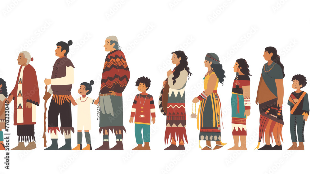 Obraz premium Indigenous Family Gathering, Warm Image Capturing Moments of Connection and Cultural Celebration