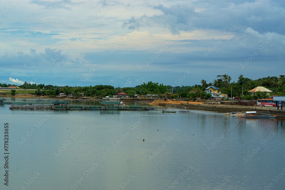 view of the river and boats in the port country view of the river and boats in the port country