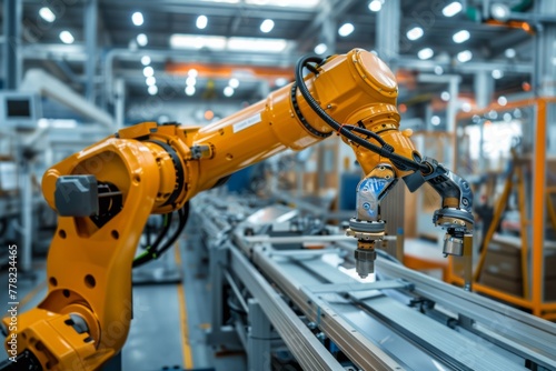 Modern manufacturing  Robotic arm operations revolutionizing industry