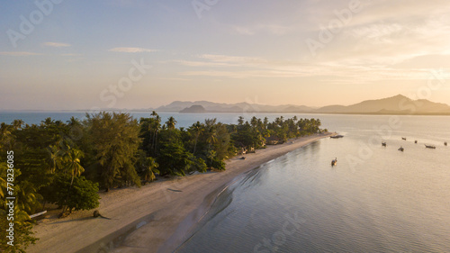 aerial view of koh mook or muk island in morning.It is a small idyllic island in the Andaman Sea