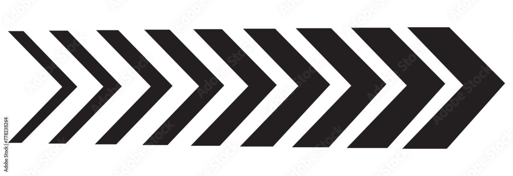 Dynamic moving arrow symbol. isolated on white background. Vector illustration