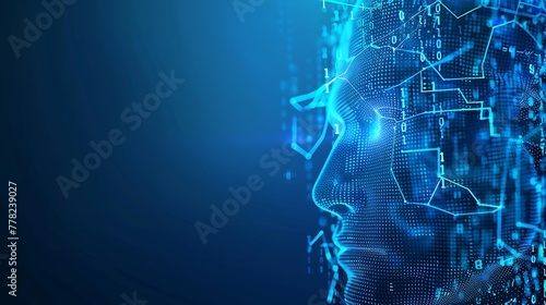 Generative AI : Big data and artificial intelligence concept. Machine learning and cyber mind domination concept photo