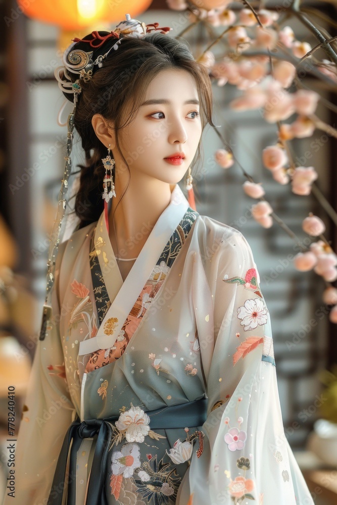 Traditional Korean Elegance in Spring