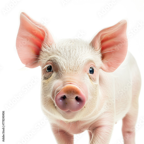 Pig on white background