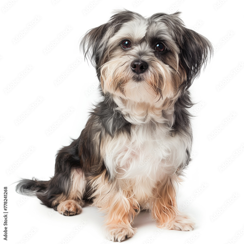 Shitzhu dog on white background