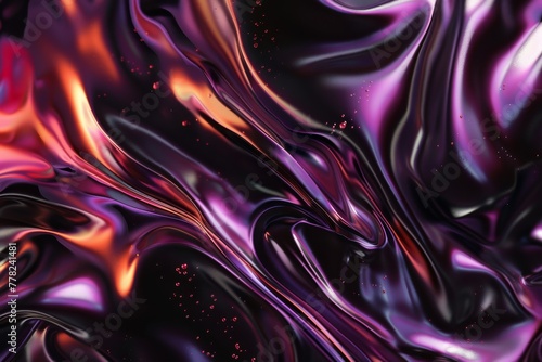 Dynamic holographic marble pattern on black background