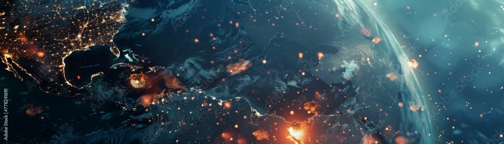 Obraz premium Visualization of the global economic impact of a major geopolitical event, using pre and postevent economic data hyper realistic