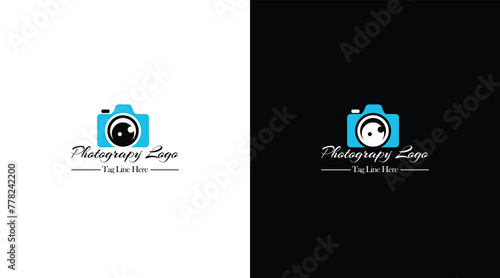 Camera icon Photography Typography Signature Photographer Minimalist Logo Vector EPS File