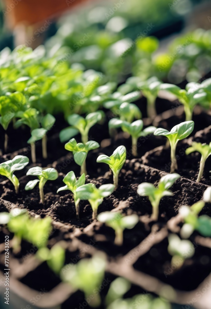 growing green seedling or small tree on soil growing green seedling or small tree on soil