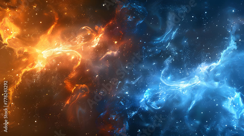 fire and ice elements merging in the universe