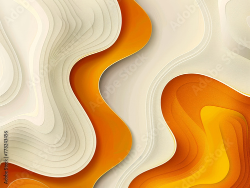 A wave of orange and white paper