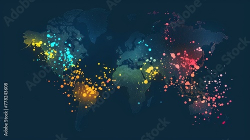 Mobile Payment Adoption Rates World map colorcoded to show the adoption rates of mobile payment solutions in different regions hyper realistic photo
