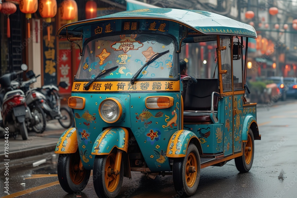 Electric Rickshaw Eco-friendly electric rickshaw transporting passengers
