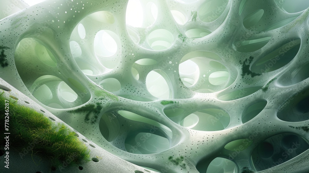 Abstract illustration of biomimicry in architecture, showing how nature ...