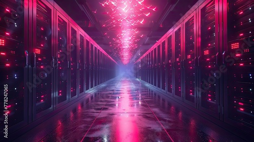 data migration concept with birds flying between servers, information transfer symbol