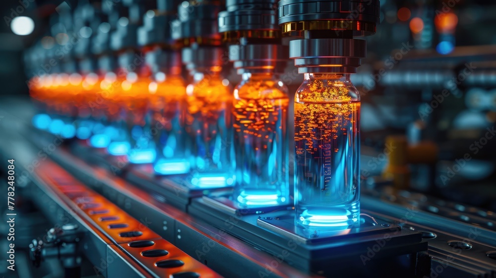 Nano tubes conducting electricity in a high-tech laboratory setting, glowing blue tones Nano tubes conducting electricity in a high-tech laboratory setting, glowing blue tones