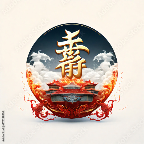 Chinese new year of the tiger, year of the tiger, 3D rendering