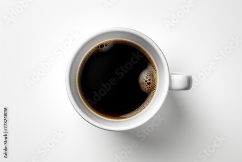 white cup mug with hot black coffee   reated with Generative Ai