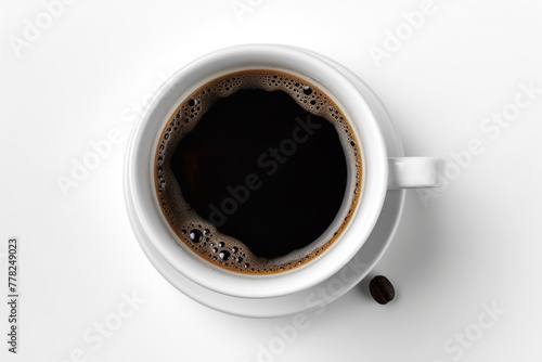 white cup/mug with hot black coffee сreated with Generative Ai