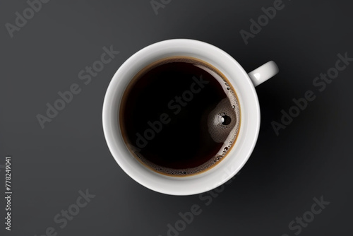 white cup mug with hot black coffee   reated with Generative Ai