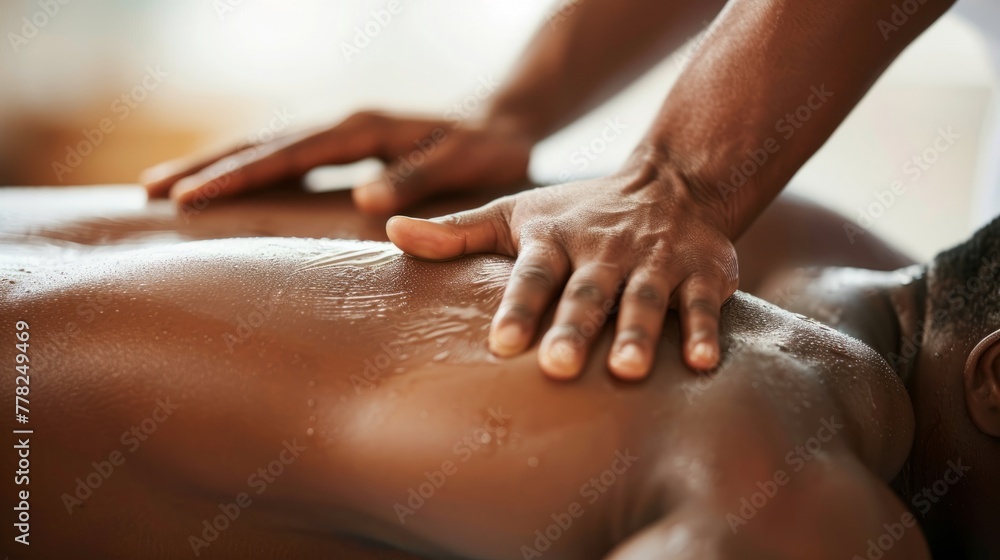 The relief of a massage easing tense muscles The relief of a massage easing tense muscles
