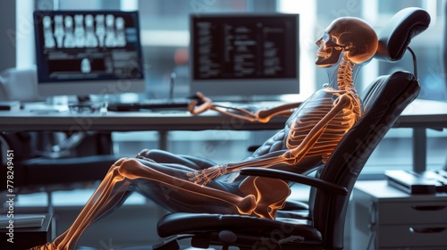 The stiffness of muscles after prolonged sitting photo