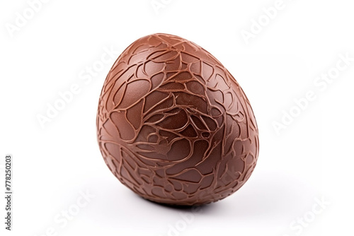 Chocolate Easter egg, isolated on a white background сreated with Generative Ai